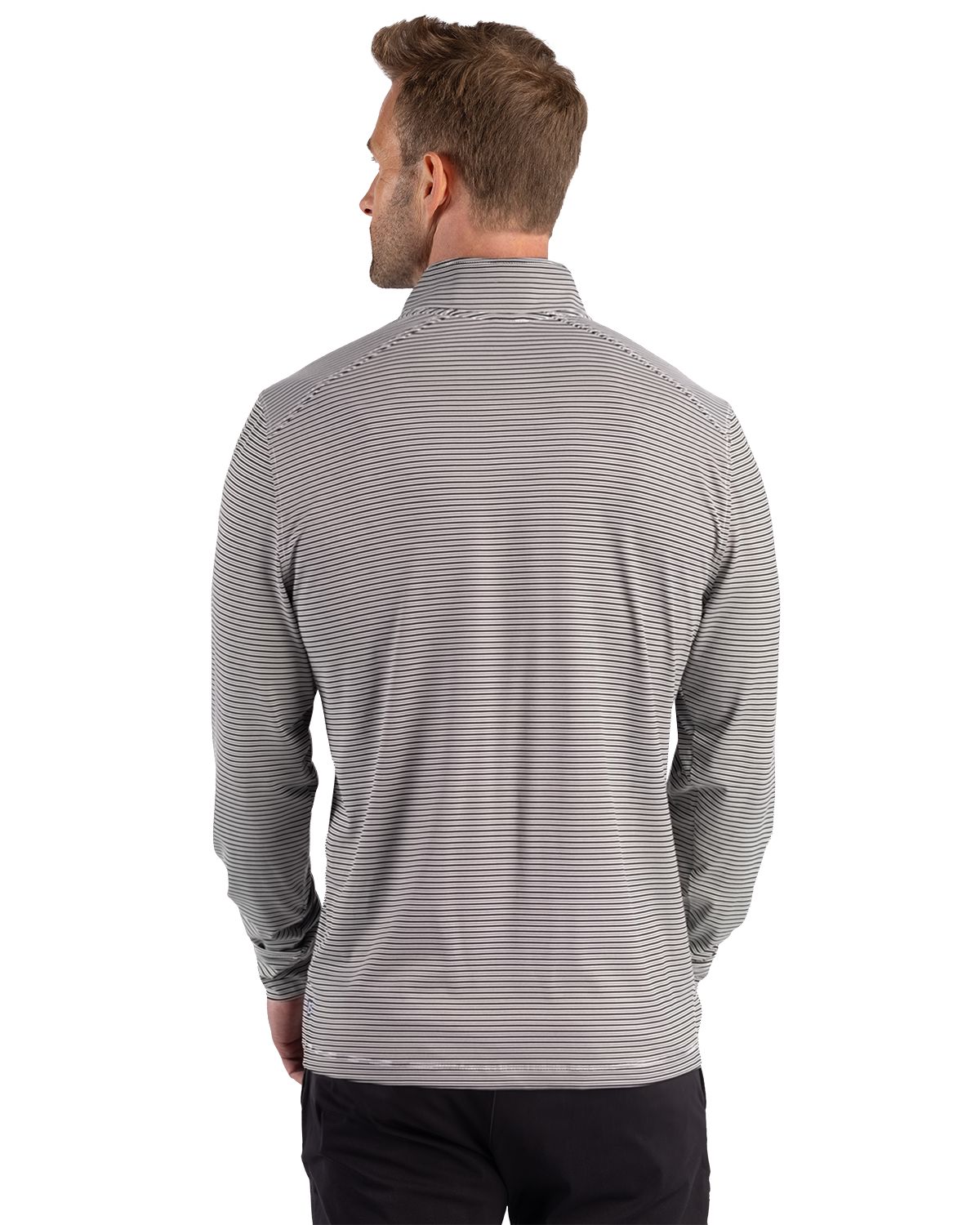 Cutter & Buck Men's Forge Recycled Double Stripe Four-Way Stretch Quarter Zip Pullover-2