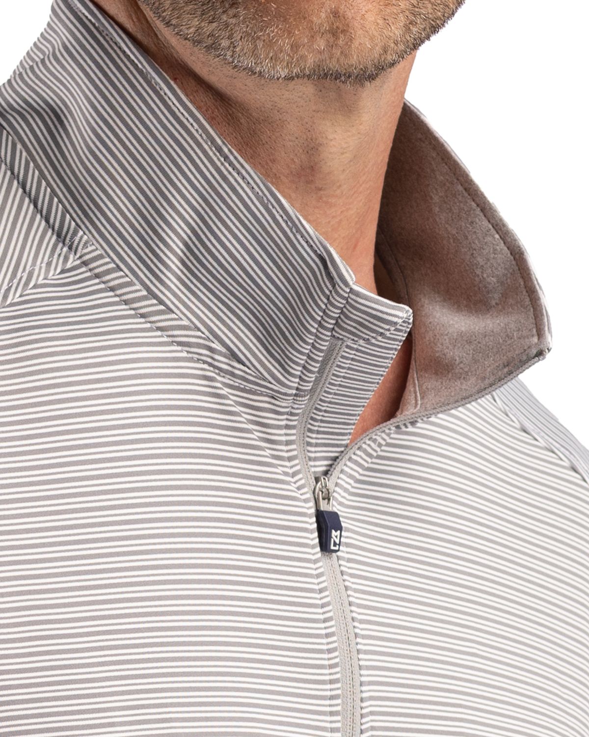 Cutter & Buck Men's Forge Recycled Double Stripe Four-Way Stretch Quarter Zip Pullover-10