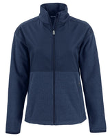 Cutter & Buck Women's Hunts Point Recycled Fleece Hybrid Full Zip Jacket-2