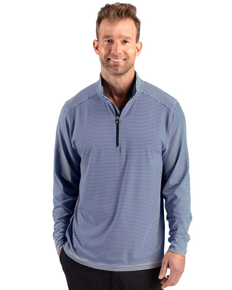 Cutter & Buck Men's Forge Recycled Double Stripe Four-Way Stretch Quarter Zip Pullover-1