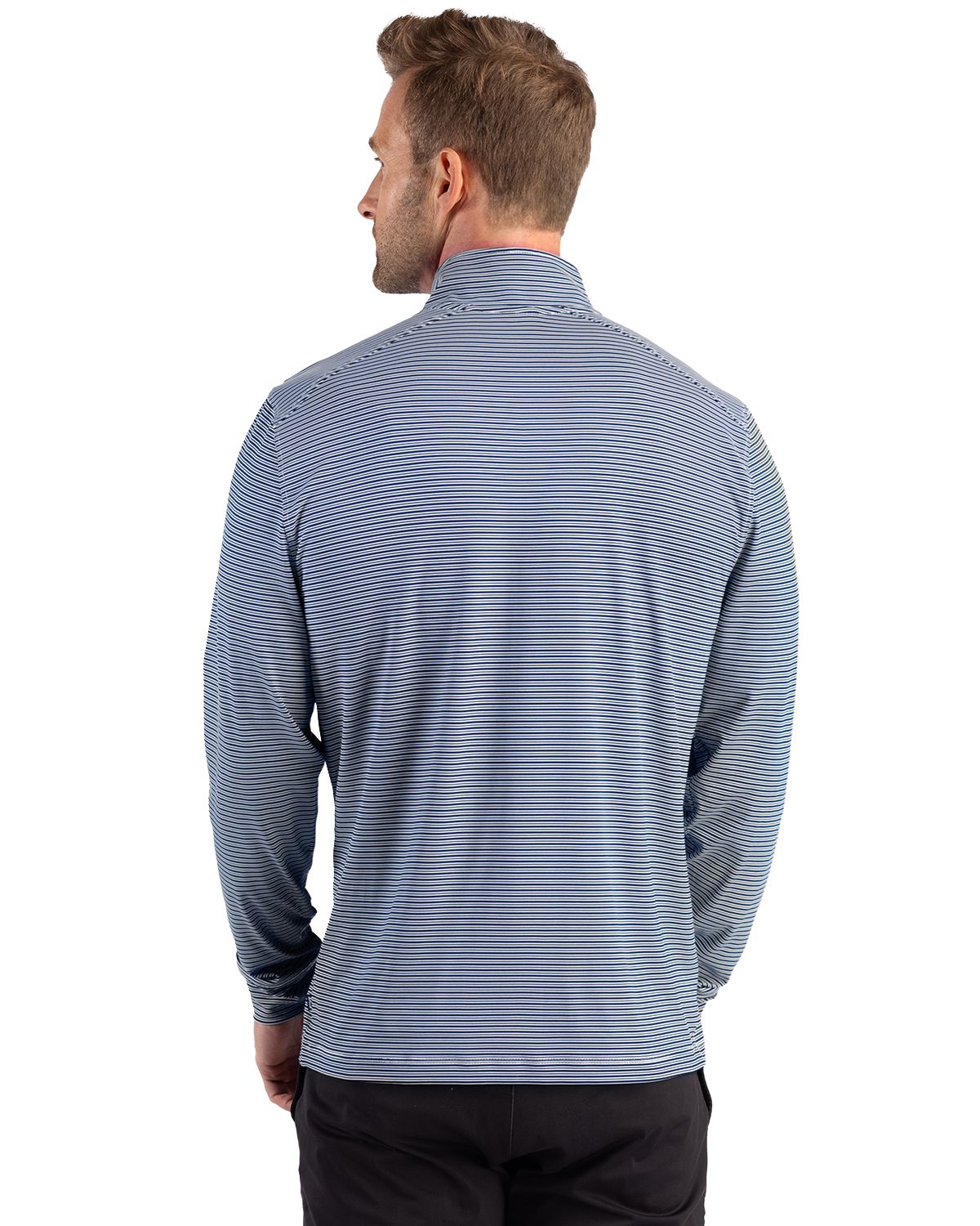 Cutter & Buck Men's Forge Recycled Double Stripe Four-Way Stretch Quarter Zip Pullover-2