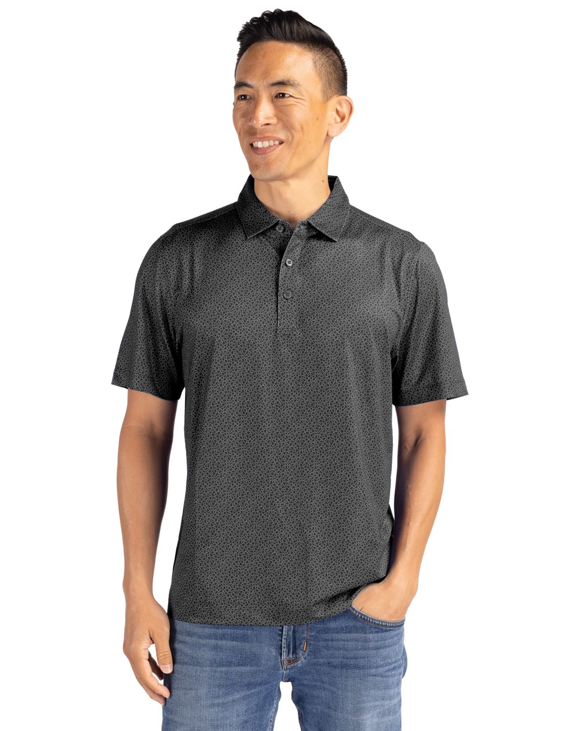 Cutter & Buck Men's Pike Recycled Pebble Print Polo-7