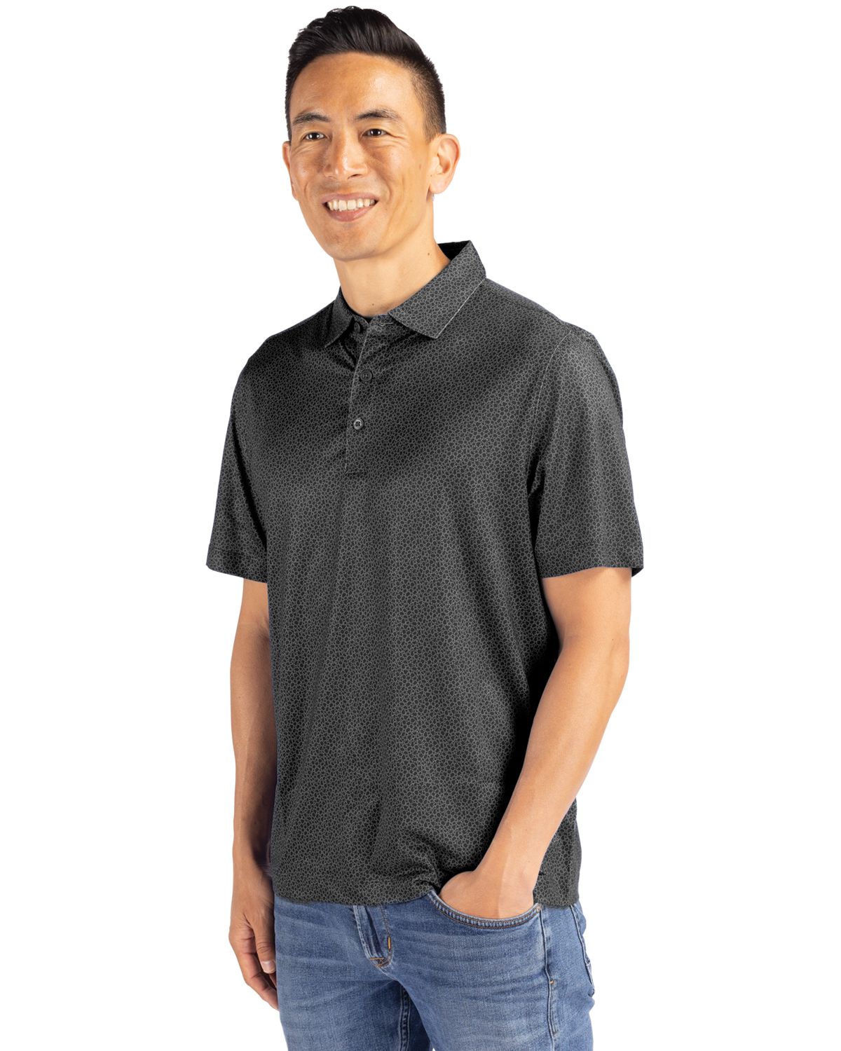 Cutter & Buck Men's Pike Recycled Pebble Print Polo-9
