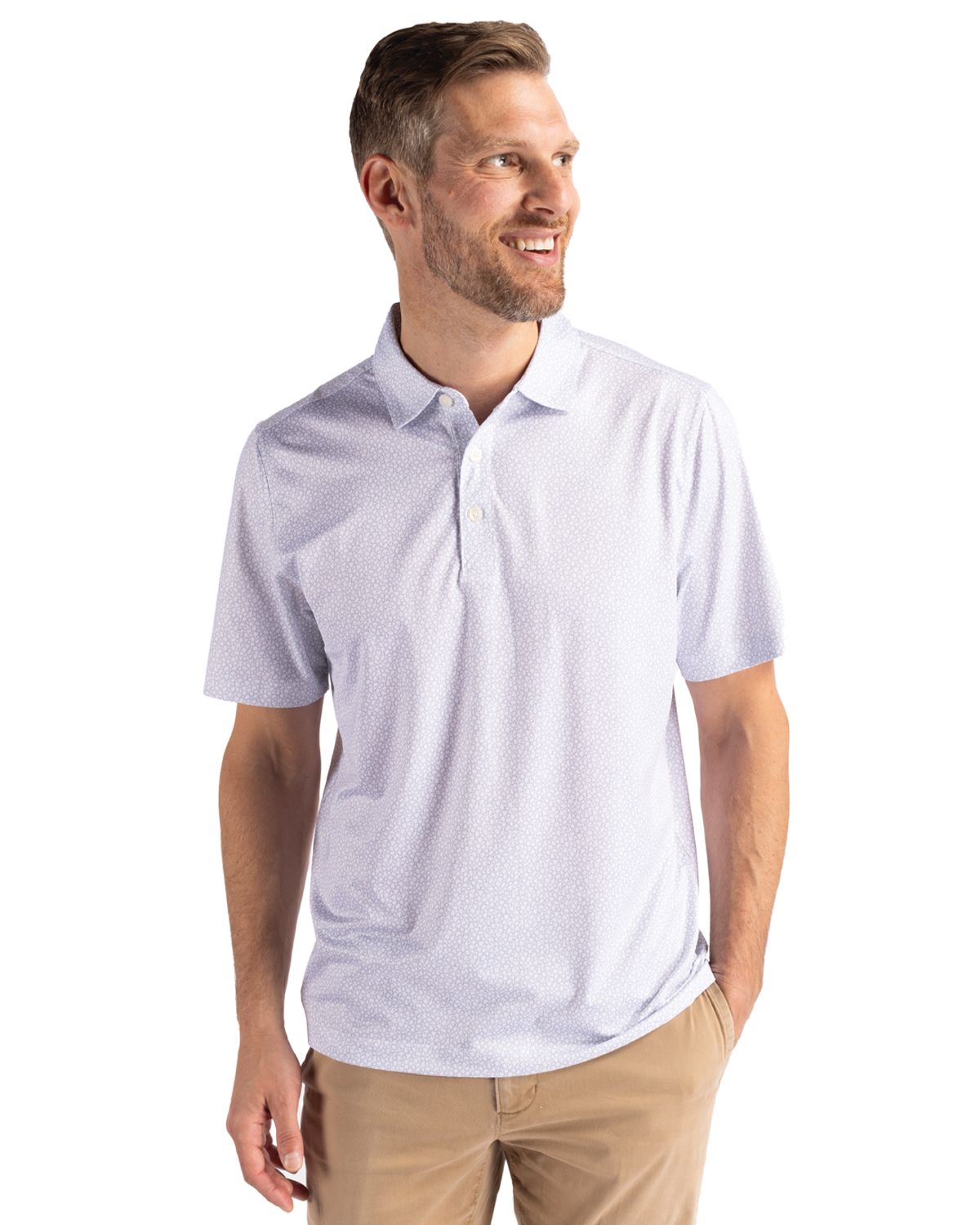 Cutter & Buck Men's Pike Recycled Pebble Print Polo-5