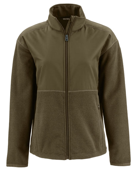Cutter & Buck Women's Hunts Point Recycled Fleece Hybrid Full Zip Jacket-1