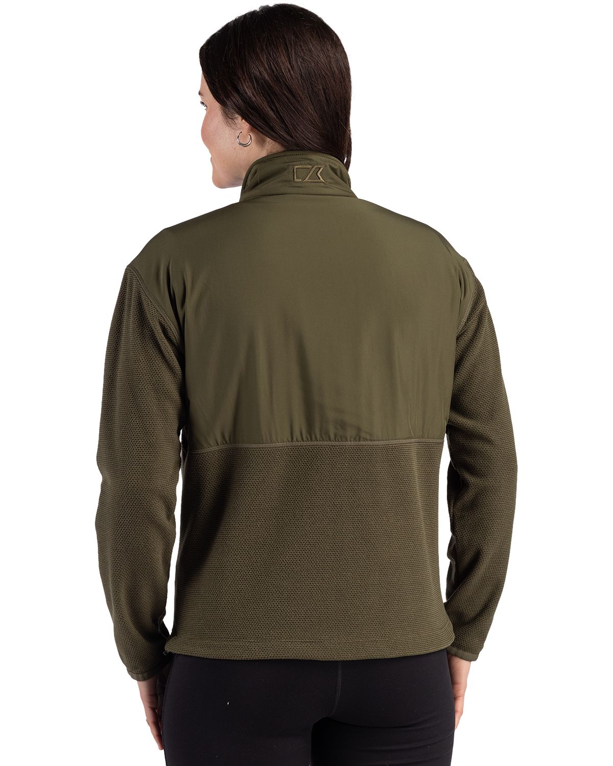 Cutter & Buck Women's Hunts Point Recycled Fleece Hybrid Full Zip Jacket-5