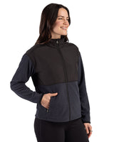 Cutter & Buck Women's Hunts Point Recycled Fleece Hybrid Full Zip Jacket-10