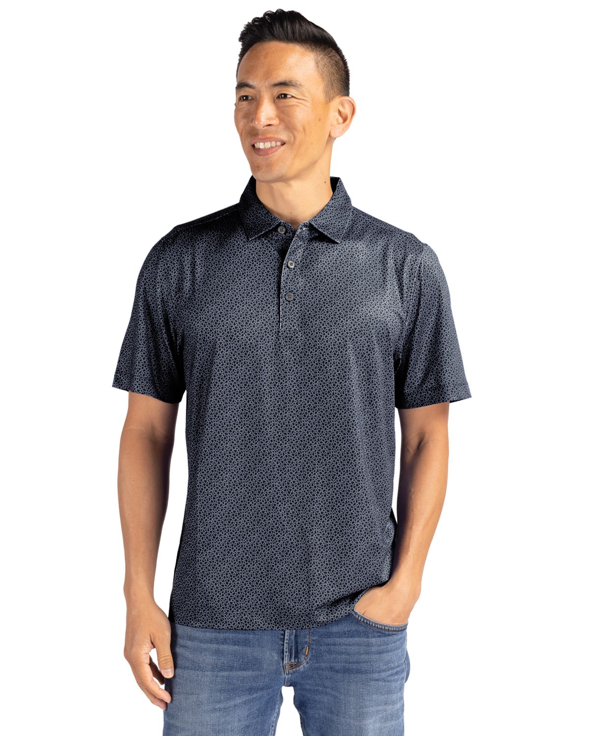 Cutter & Buck Men's Pike Recycled Pebble Print Polo-5