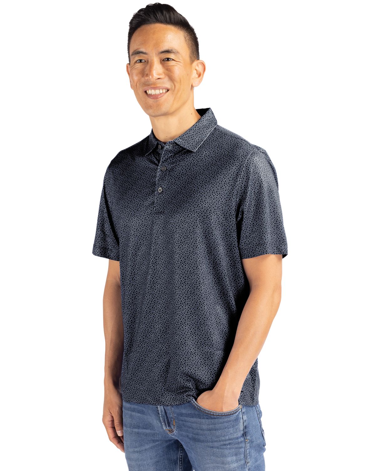 Cutter & Buck Men's Pike Recycled Pebble Print Polo-7