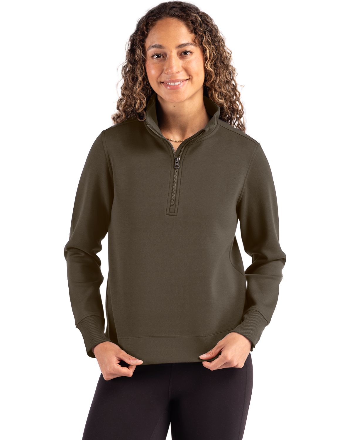 Cutter & Buck Women's Roam Recycled Buttery-Soft Knit Quarter Zip Pullover-1