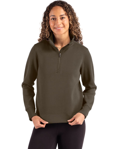 Cutter & Buck Women's Roam Recycled Buttery-Soft Knit Quarter Zip Pullover-1