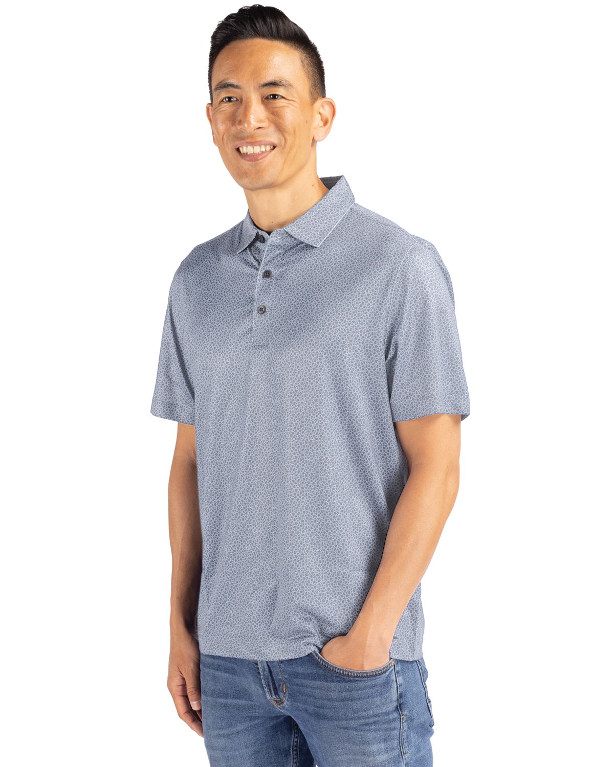 Cutter & Buck Men's Pike Recycled Pebble Print Polo-3