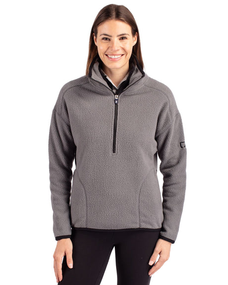 Cutter & Buck Women's Cascade Epic Comfort Recycled Sherpa Fleece Pullover Jacket-1