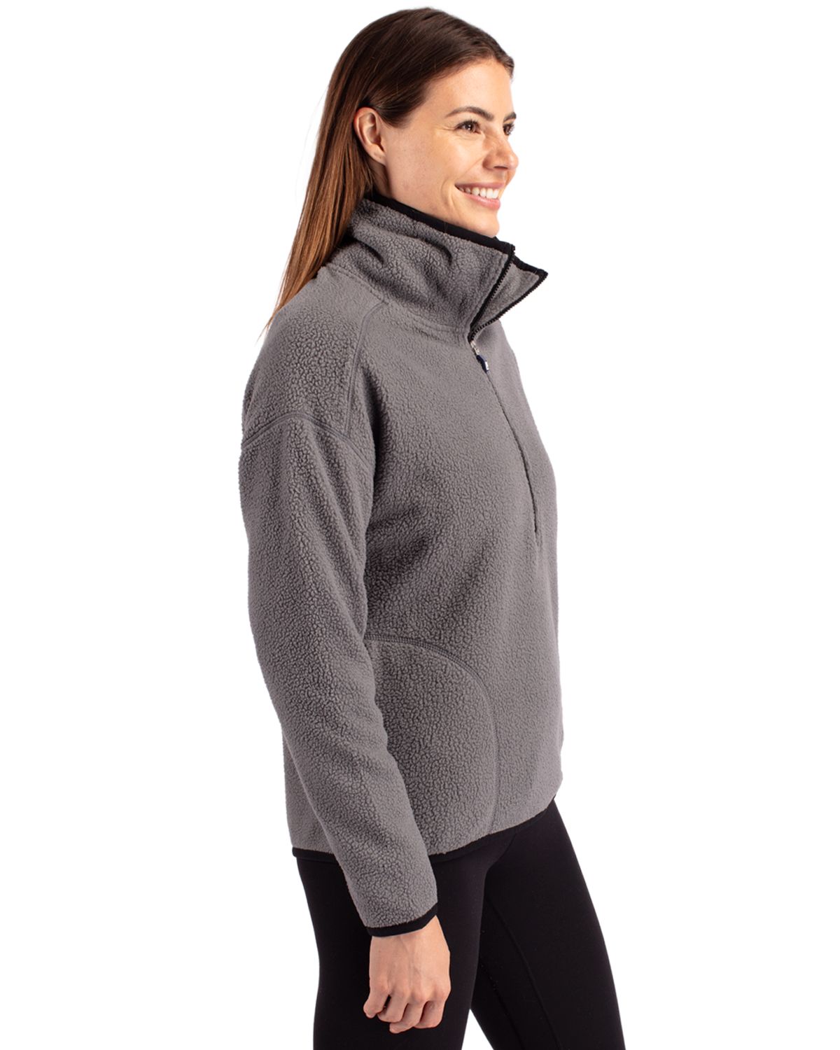 Cutter & Buck Women's Cascade Epic Comfort Recycled Sherpa Fleece Pullover Jacket-3