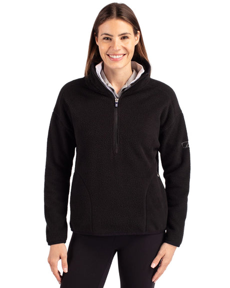 Cutter & Buck Women's Cascade Epic Comfort Recycled Sherpa Fleece Pullover Jacket-1
