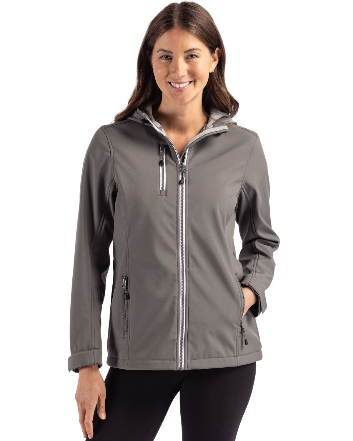 Clique Women's Telemark Recycled Stretch Softshell Full Zip Hooded Jacket-1