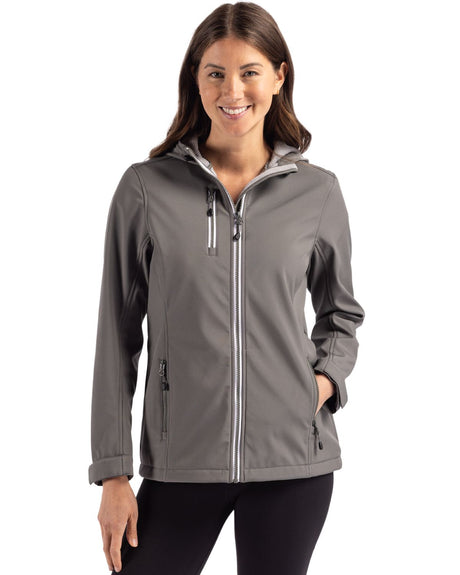 Clique Women's Telemark Recycled Stretch Softshell Full Zip Hooded Jacket-1