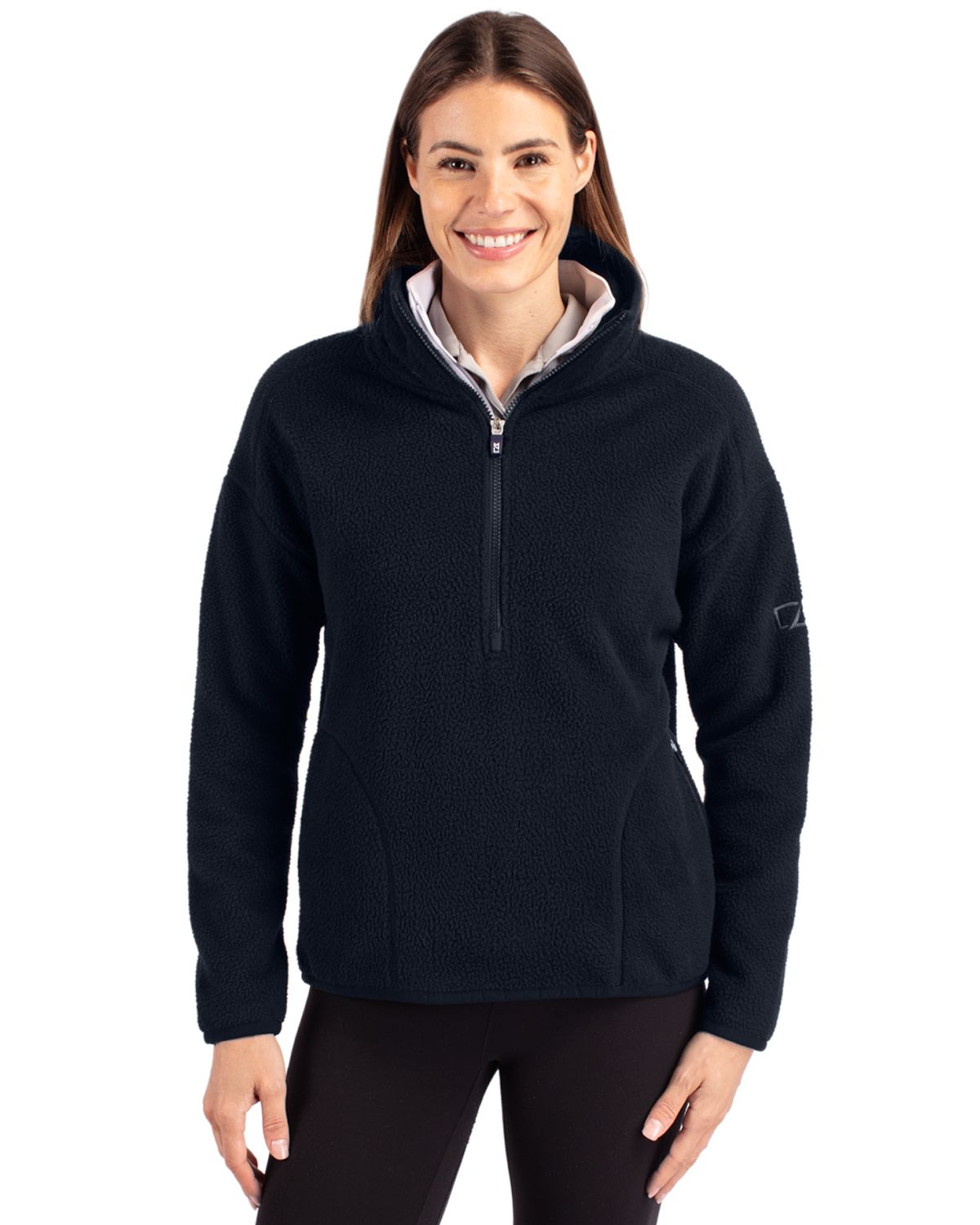 Cutter & Buck Women's Cascade Epic Comfort Recycled Sherpa Fleece Pullover Jacket-2