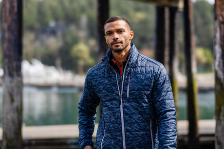 Cutter & Buck Men's Rainier Recycled Insulated Printed Puffer Full Zip Jacket-1