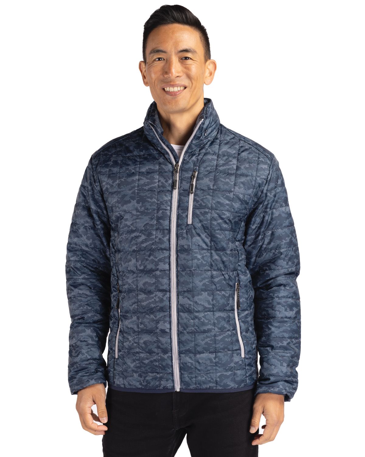 Cutter & Buck Men's Rainier Recycled Insulated Printed Puffer Full Zip Jacket-6
