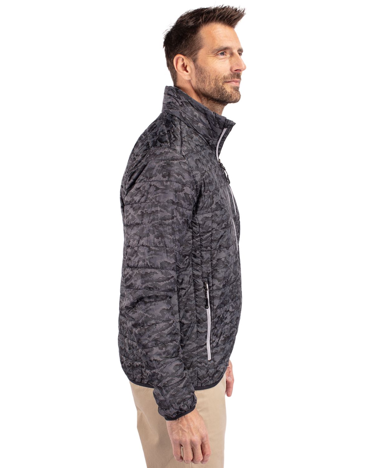 Cutter & Buck Men's Rainier Recycled Insulated Printed Puffer Full Zip Jacket-9