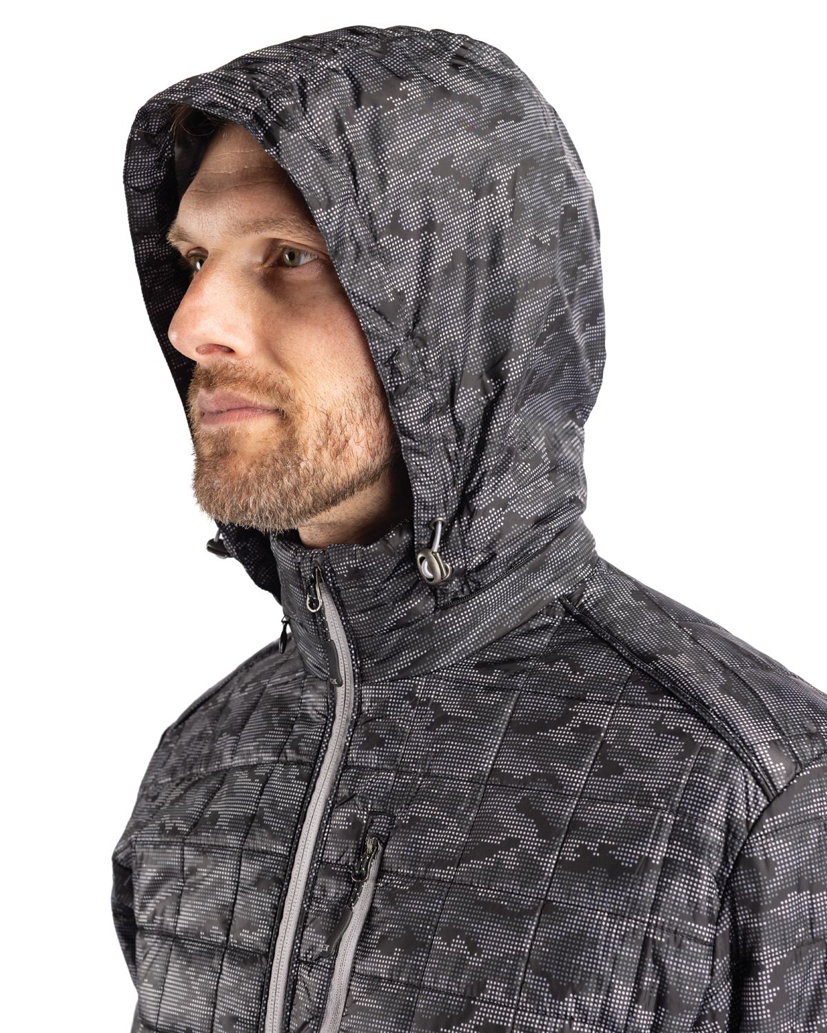 Cutter & Buck Men's Rainier Recycled Insulated Printed Puffer Full Zip Jacket-12