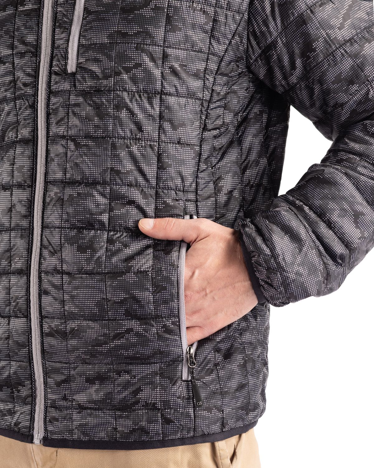Cutter & Buck Men's Rainier Recycled Insulated Printed Puffer Full Zip Jacket-14