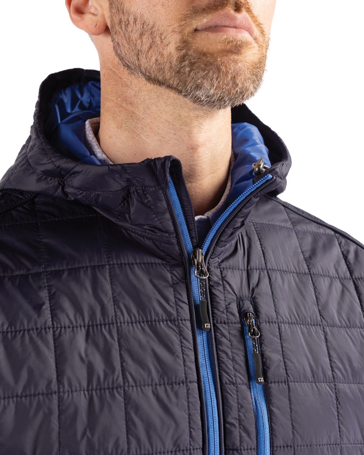 Cutter & Buck Men's Rainier Recycled Insulated Puffer Full Zip Hooded Jacket Jacket-10