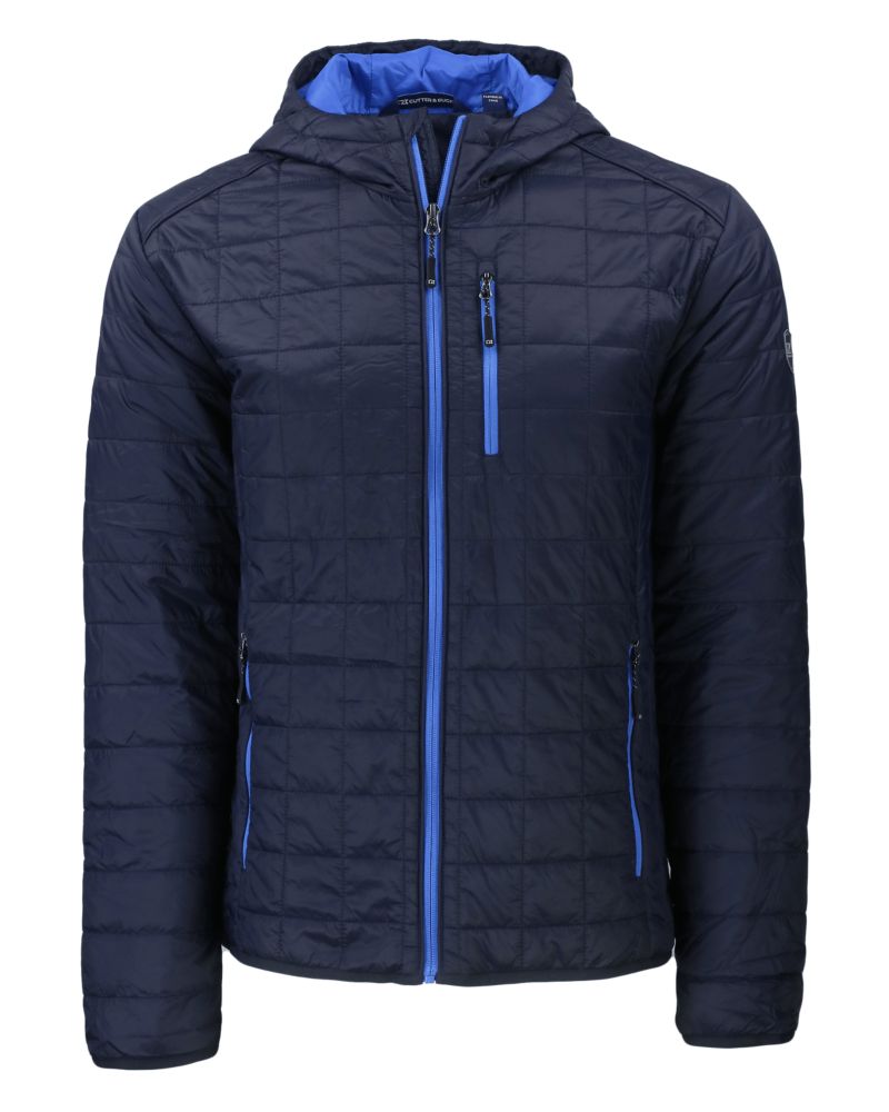 Cutter & Buck Men's Rainier Recycled Insulated Puffer Full Zip Hooded Jacket Jacket-13