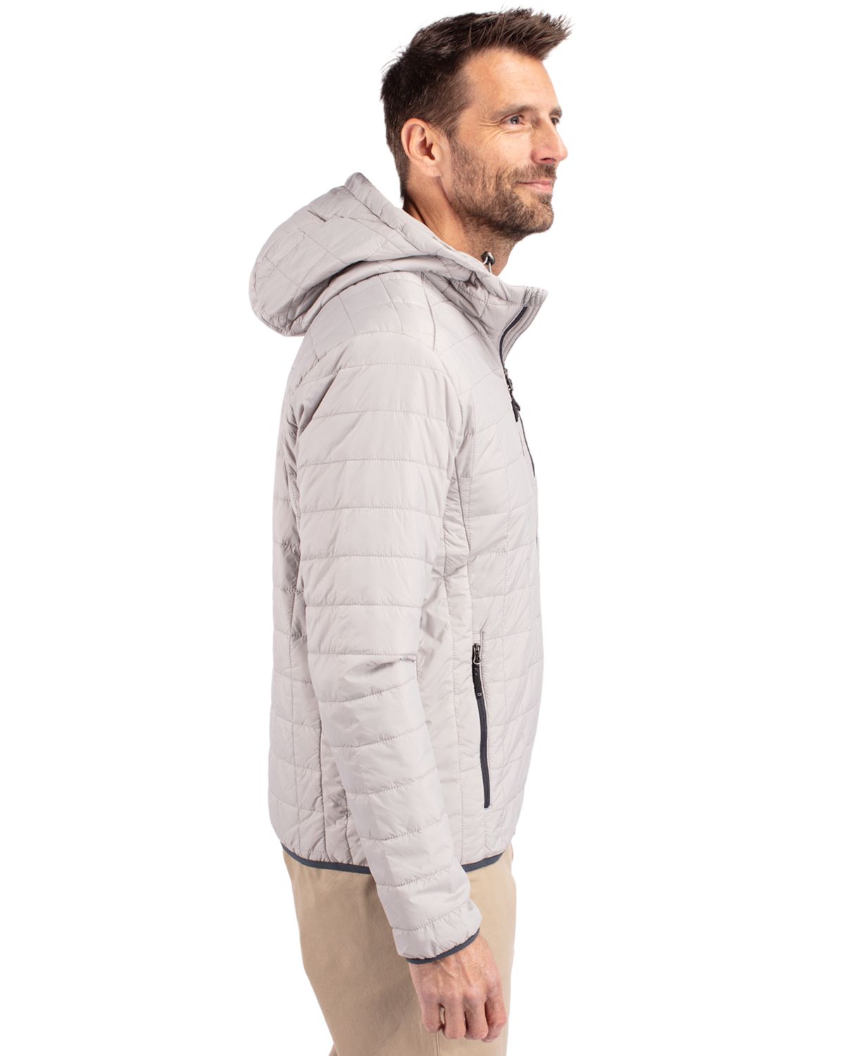 Cutter & Buck Men's Rainier Recycled Insulated Puffer Full Zip Hooded Jacket Jacket-6