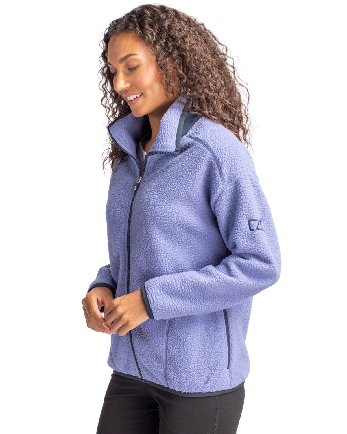 Cutter & Buck Women's Cascade Epic Comfort Recycled Sherpa Fleece Full Zip Jacket-3
