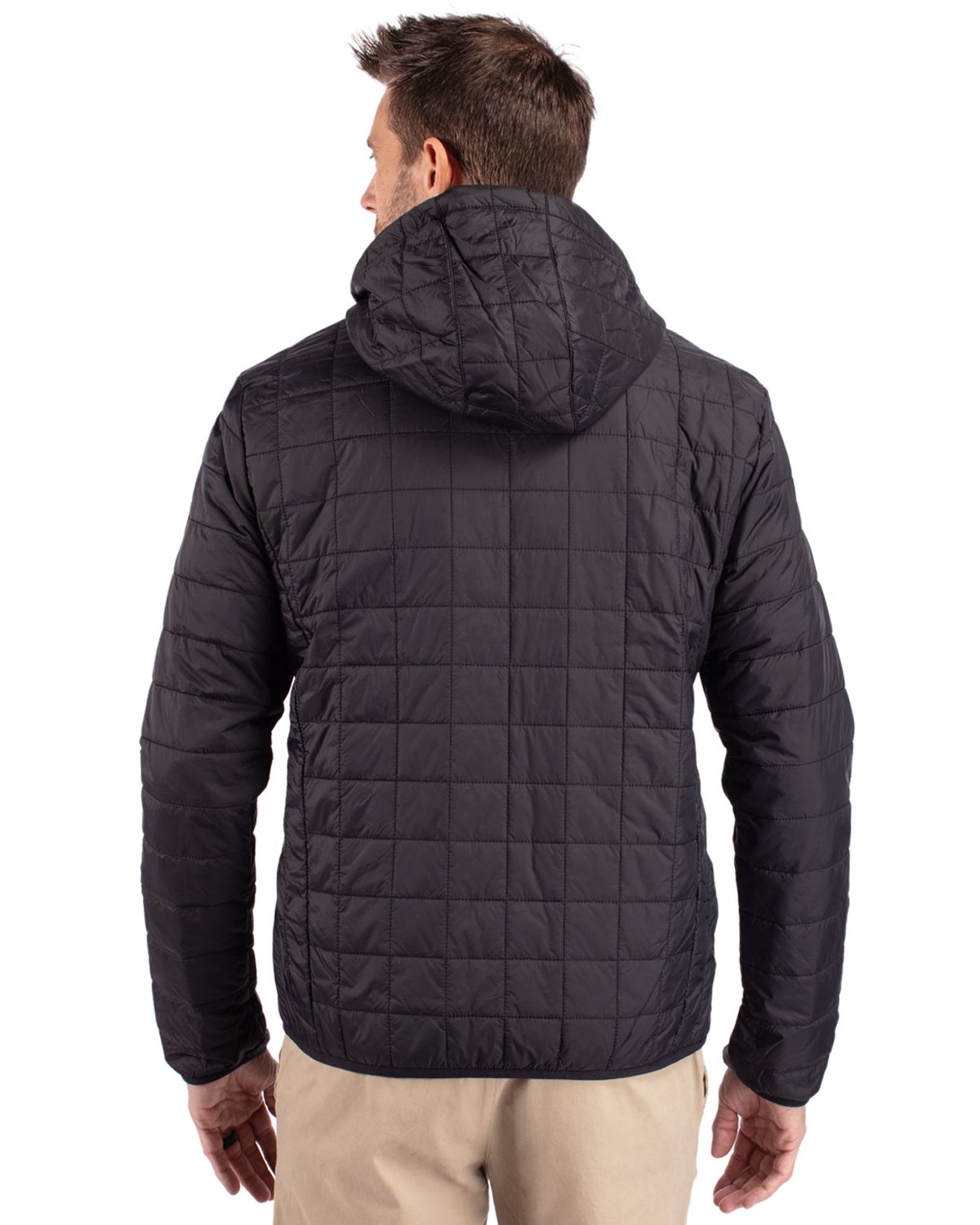 Cutter & Buck Men's Rainier Recycled Insulated Puffer Full Zip Hooded Jacket Jacket-2