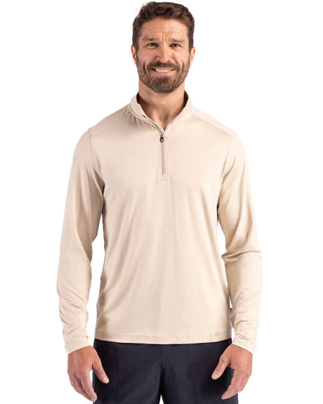 Cutter & Buck Men's Coastline Recycled Double Peached Quarter Zip Pullover-1