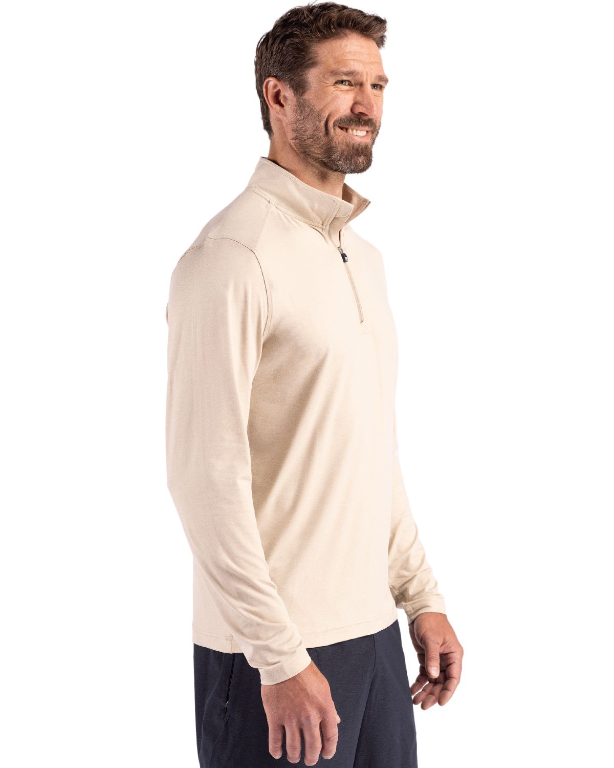 Cutter & Buck Men's Coastline Recycled Double Peached Quarter Zip Pullover-3