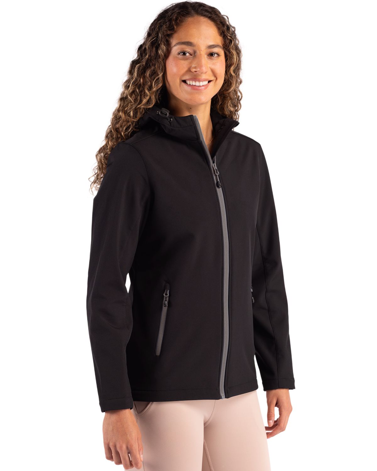 Clique Women's Tempo Recycled Stretch Softshell Full Zip Hooded Jacket-3