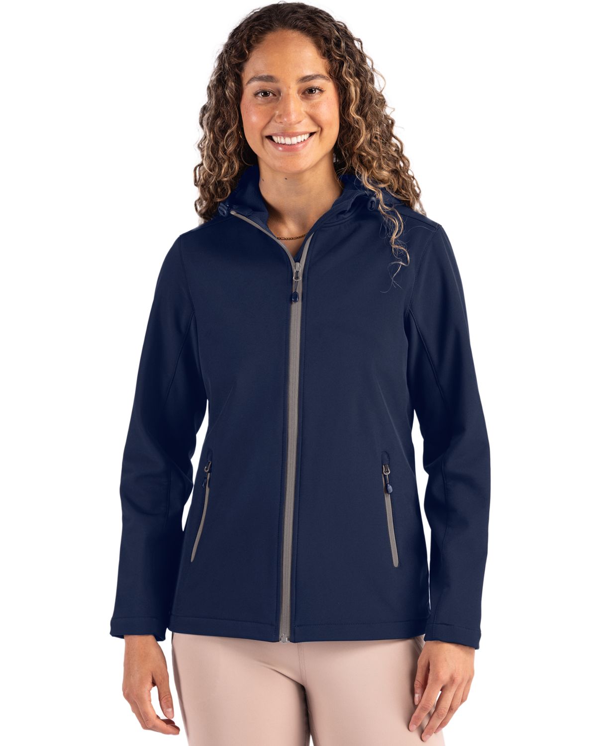 Clique Women's Tempo Recycled Stretch Softshell Full Zip Hooded Jacket-1