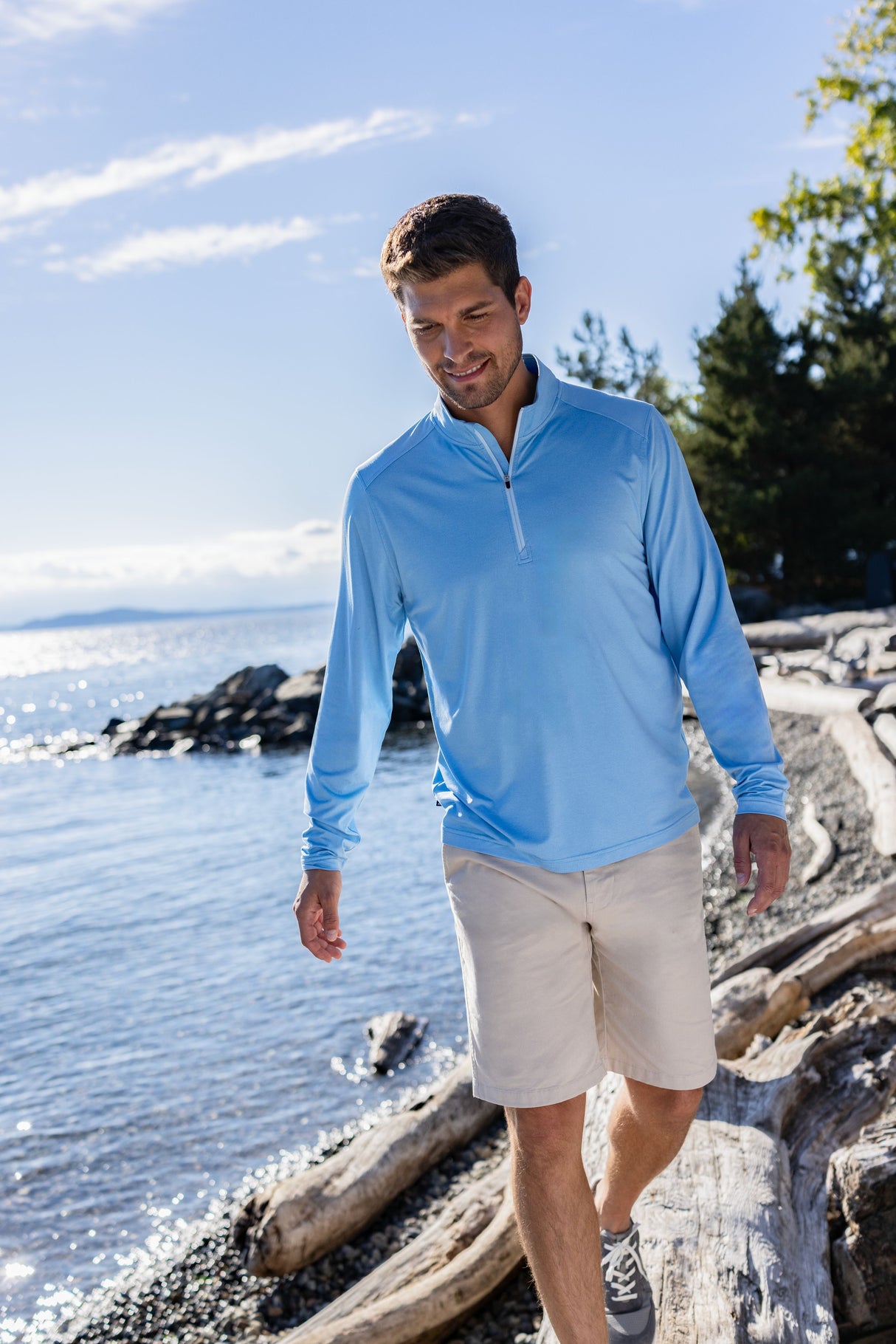 Cutter & Buck Men's Coastline Recycled Double Peached Quarter Zip Pullover-4