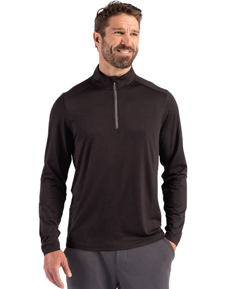 Cutter & Buck Men's Coastline Recycled Double Peached Quarter Zip Pullover-1