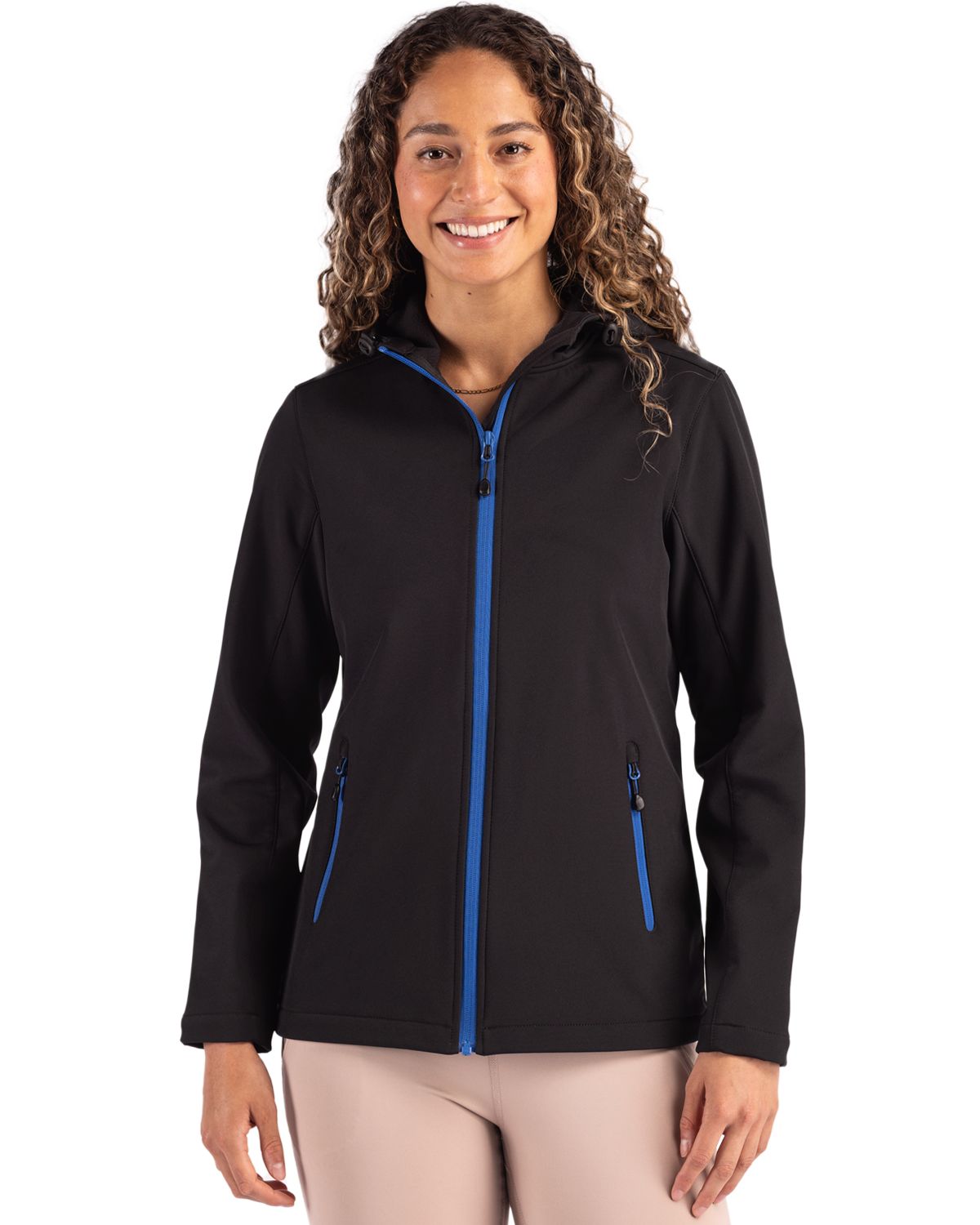 Clique Women's Tempo Recycled Stretch Softshell Full Zip Hooded Jacket-1