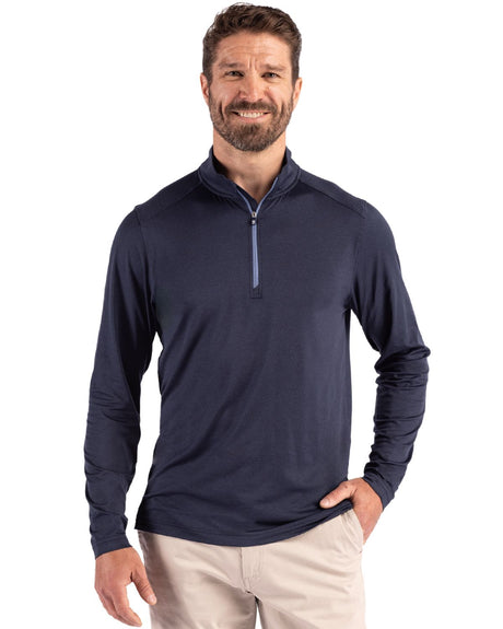Cutter & Buck Men's Coastline Recycled Double Peached Quarter Zip Pullover-1