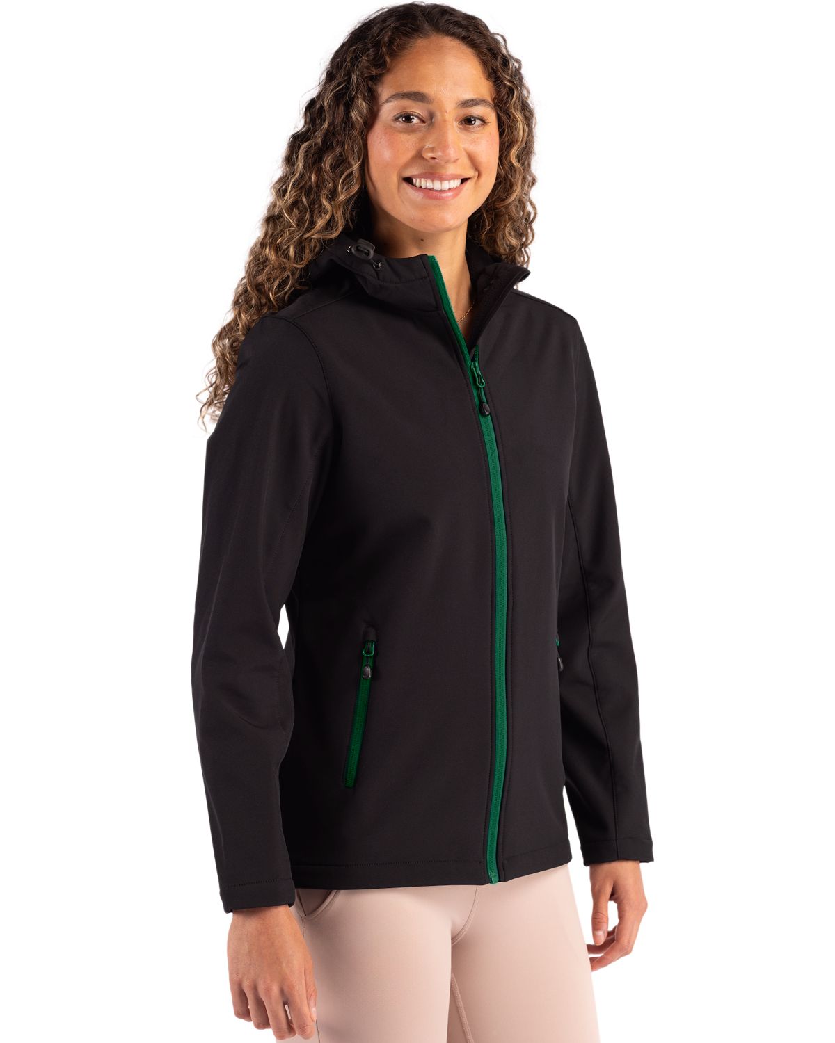 Clique Women's Tempo Recycled Stretch Softshell Full Zip Hooded Jacket-3