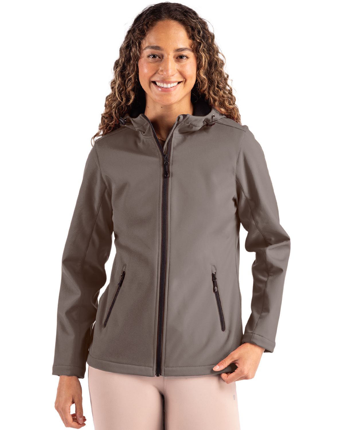Clique Women's Tempo Recycled Stretch Softshell Full Zip Hooded Jacket-2