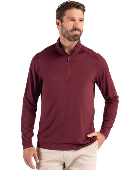 Cutter & Buck Men's Coastline Recycled Double Peached Quarter Zip Pullover-1