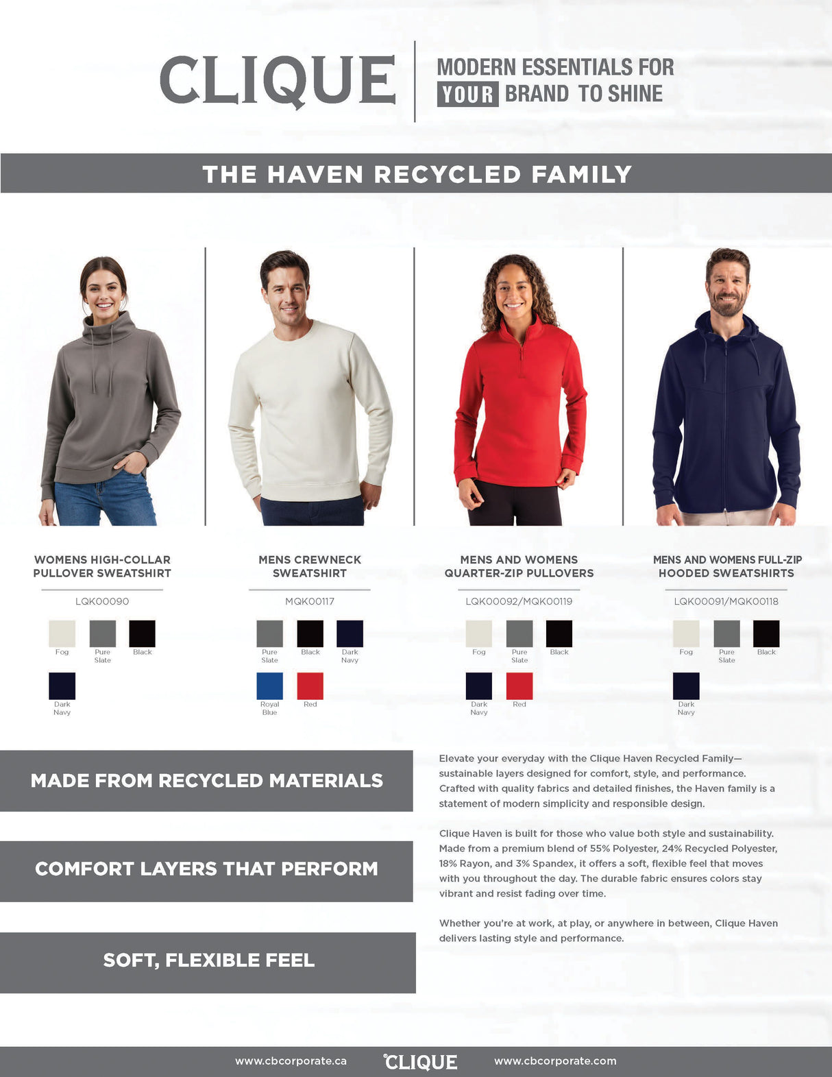 Clique Women's Haven Recycled Quarter Zip Sweatshirt-1
