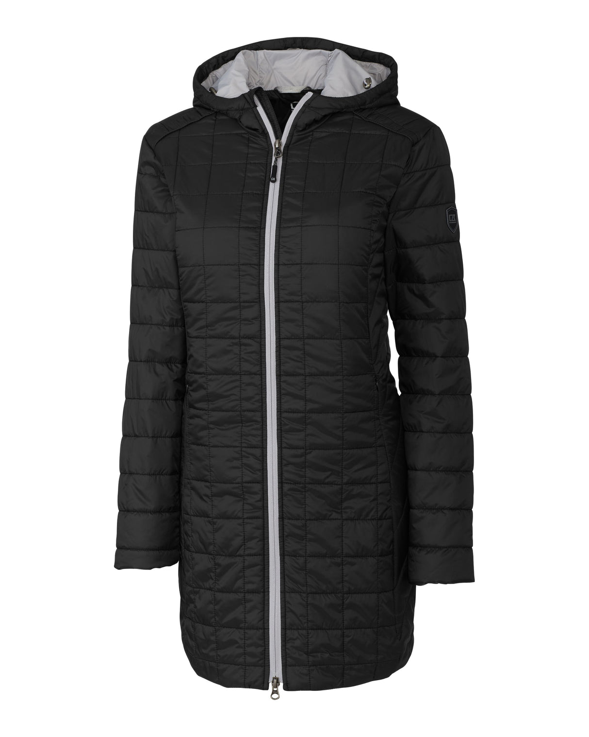 Cutter & Buck Women's Rainier Recycled Insulated Puffer Full Zip Hooded Long Coat-3