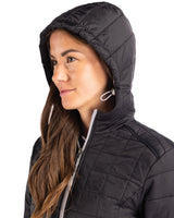 Cutter & Buck Women's Rainier Recycled Insulated Puffer Full Zip Hooded Long Coat-11