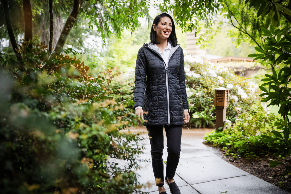 Cutter & Buck Women's Rainier Recycled Insulated Puffer Full Zip Hooded Long Coat-15