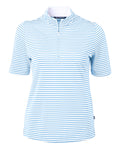 Cutter & Buck Women's Virtue Recycled Stripe Featherlight Pique Half Zip-1