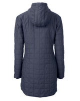 Cutter & Buck Women's Rainier Recycled Insulated Puffer Full Zip Hooded Long Coat-1