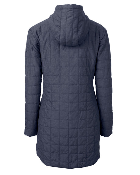 Cutter & Buck Women's Rainier Recycled Insulated Puffer Full Zip Hooded Long Coat-1
